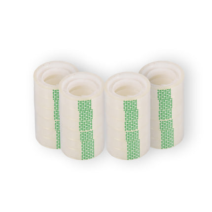 Set van 4 Doorzichtige Verpakkingstapes - Transparante Plakbandrollen van 12mmx10m - Plastic - 24 Stuks - Lichtgewicht 140g