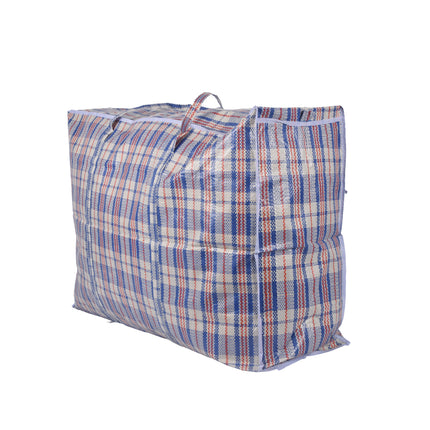 Compacte Opbergtas met Ritsluiting - 130L - Voor Georganiseerde Opslag - 80cm x 58cm x 28cm - Blauw & Wit & Rood