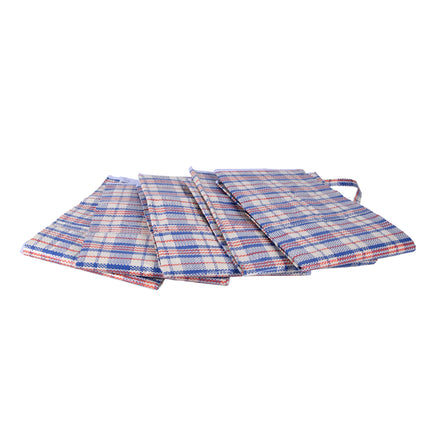 Handige XXL Wastassen - Set van 5 Ruime Opbergtassen - Opbergtas voor Kleding - Blauw, Wit & Rood - 130L 