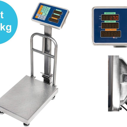 Discountershop® Digitale Platformweegschaal - 71 x 49 x 30 cm - Plateau Weegschaal - Tot 150 kg