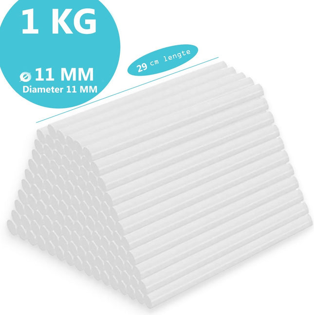 Lijmpistool vullingen 11 mm bij 290MM - Lijmsticks - Lijmstift - Lijmpistool – Lijmpatronen - 1 Kilogram lijmpistool vulling