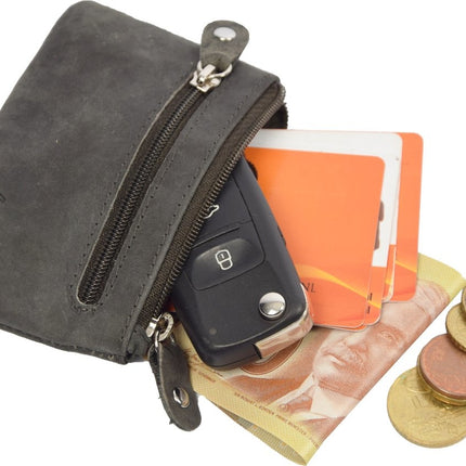 Autosleutel RFID Antidiefstal met YKK ritsen-RFID ALLEEN JE PASJES - Sleutel Etui Hoesje Sleuteletui portemonnee - portemonnee etui - ring portemonnee - pasjeshouder met rits - rits portemonnee - 2 ritsen portemonnee - buffelleer portemonnee -