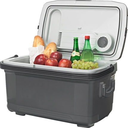 Koelbox 45 liter 12V/240V - Elektrische Koelbox - 45L - AC/DC met handvat en wielen - 12V/240V - Grijs-groen Koelt én verwarmt, dus ook handig als je eten warm wilt houden.