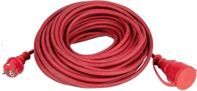 Verlengsnoer - randaarde - 3.500W - spatwaterdicht (IP44) - 3g x 1.5 mm² - 20 m - Bordo Rood