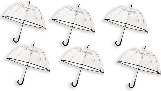 Doorzichtige Paraplu 6 stuks - Trouwparaplu voor Regen & Sneeuw - Bruidsparaplu 85cm Diameter - Windproof