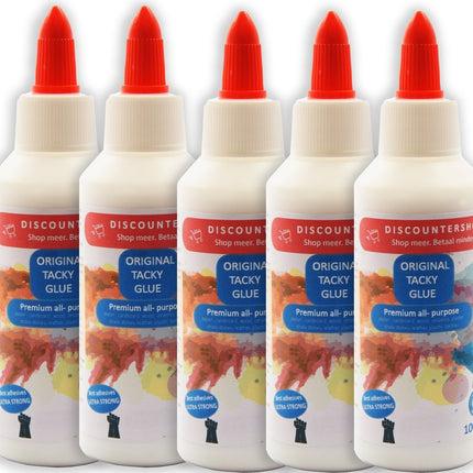 Tacky lijm met inhoud van 100 ML - 5 stuks in de verpakking - 500 ML