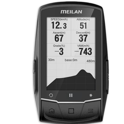 Fietscomputer Gps - Oplaadbaar - Zwart - Kunststof - 7.9Cm X 10.5Cm - 280G - 40 Uur Branduren 