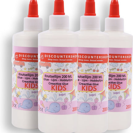 4x Knutsellijm 800ml - Lijm - All purpose glue - Glue - Kinderlijm - Knutselen - Goedkope knutsellijm - Doorzichtige knutsellijm - Knutsellijm 800 ml - Lijm - All purpose glue - Glue - Kinderlijm - Knutselen - Goedkope knutsellijm -