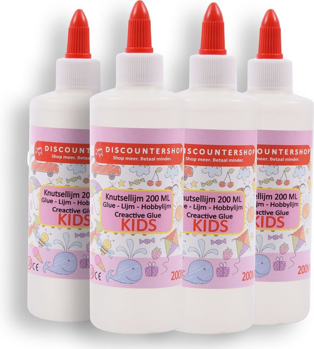 4x Knutsellijm 800ml - Lijm - All purpose glue - Glue - Kinderlijm - Knutselen - Goedkope knutsellijm - Doorzichtige knutsellijm - Knutsellijm 800 ml - Lijm - All purpose glue - Glue - Kinderlijm - Knutselen - Goedkope knutsellijm -