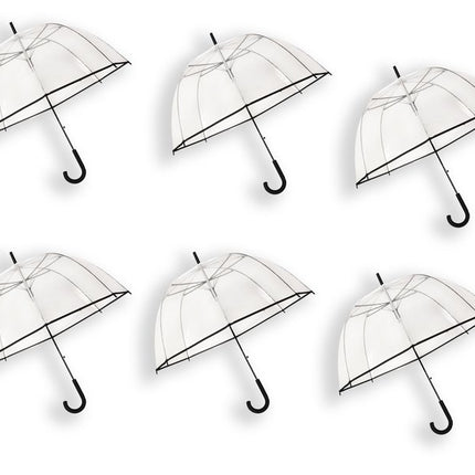 10 Stuks Transparante Koepelparaplu 85 cm - Doorzichtige Paraplu voor Dames & Heren - Bruidsparaplu voor Regen