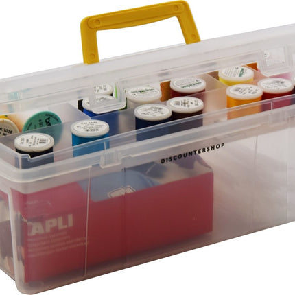 Opbergkoffer -Transportkoffer -viskoffer - gereedschapskist -2 laag| gereedschapskist - Naaidoos| naaibox transparant|5 liter 36x15x14 cm