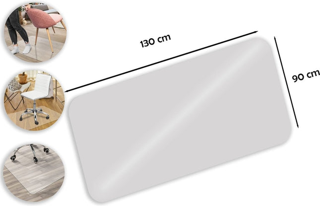 Vloerbeschermer bureaustoel PVC - vloerbeschermer voor harde vloeren 130cm x 90 cm- Beschermmat