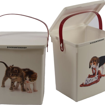 2 stuks Voedselcontainer Kattenbak en hondenbak-4liter - Kattencontainer - Katten- honden -Dierenvoederbox