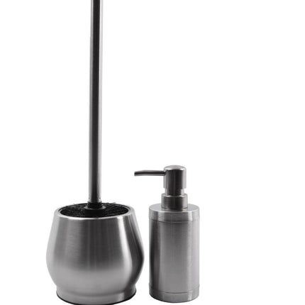  Toiletborstel RVS met Zeepdispenser - Wcborstel Rvs - RVS Toiletborstel in houder - Toiletborstelhouder - Wc borstel