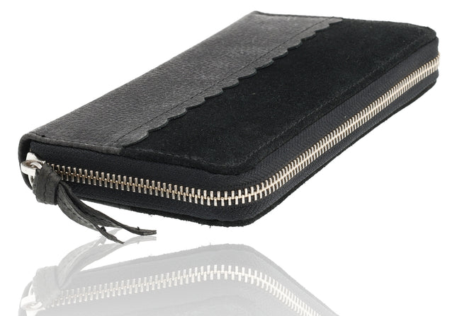 Dames Portemonnee Leer Met Rits | RFID Bescherming | Zwart Leren Portemonnee | 20x10x2.5cm | 12 Creditcardhouders, Briefgeld & Muntvak | Ideaal Cadeautjes  