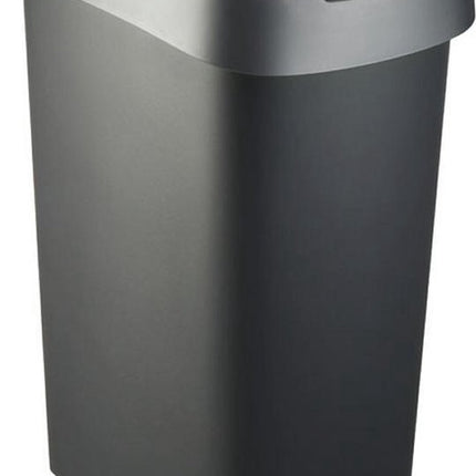 Twist Prullenbak- 50L - 60,2cm - Met Kanteldeksel - Zilver/Zwart