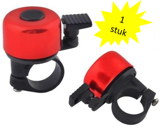 Aluminium Fietsbel Rood – Mini Fietsbel voor Racefiets, Kinderfiets & Stadsfiets – Beste Fietsbel Geluid – Universele & Goedkope Fietsaccessoire