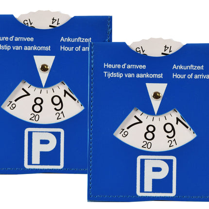 Blauwe kaart auto | 2 stuks Parkeerschijf Blauw Voor Parkeren In Blauwe Zone | Hoogwaardige Plastic Parkeerkaart | 15 cm x 12 cm