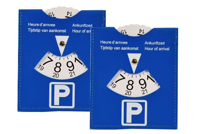 Blauwe kaart auto | 2 stuks Parkeerschijf Blauw Voor Parkeren In Blauwe Zone | Hoogwaardige Plastic Parkeerkaart | 15 cm x 12 cm