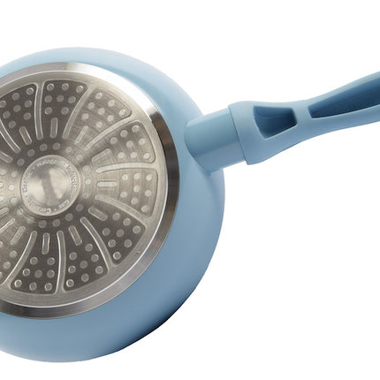 Duurzame Anti-aanbak Koekenpan - Keramiek En Rvs - 24 cm - Licht Blauw 