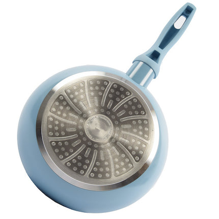 Duurzame Anti-aanbak Koekenpan - Keramiek En Rvs - 24 cm - Licht Blauw 