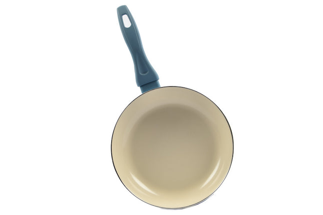Duurzame Anti-aanbak Koekenpan - Keramiek En Rvs - 24 cm - Licht Blauw 