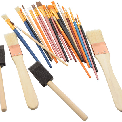 Spons Schilderskwast - Painting Brush Set - Schilderen verf kwasten 25 stuks- 2 x foambrush DIY