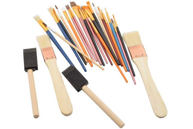 Spons Schilderskwast - Painting Brush Set - Schilderen verf kwasten 25 stuks- 2 x foambrush DIY