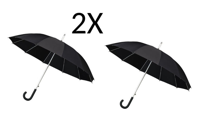 2x Paraplu - Automatic windparaplu - Stevig & Windroof - Windproof - Ø 110 cm - Zwart- Top Kwaliteit - Beste kwaliteit