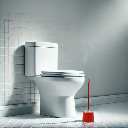 Toiletborstel - Wcborstel kunststof -Toiletborstel in houder - Toiletborstelhouder - Wc borstel - borstel - Roestvrij - Rood