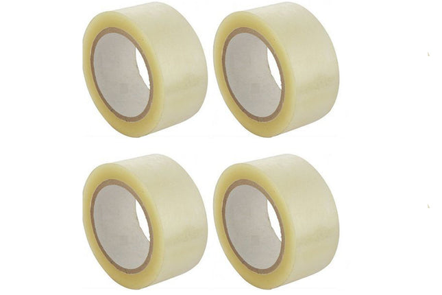 4x stuks rollen Verpakkingstape transparant 55 meter - 5 cm breed - Kantoor en magazijn artikelen 