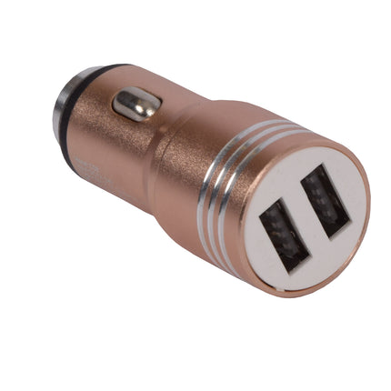 USB Autolader | Autolader | 2 Poorten | Roze | Laad Meerdere Apparaten Onderweg | Geschikt voor Apple iPad & iPhone en Meer!