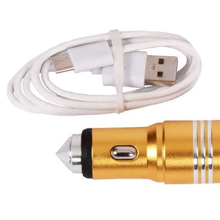 Opladers | Goud | Auto Oplader | 2 Poorten | Dubbele USB Poort | Model C08 | Snel Opladen | 5V Output – 12V AutoACCU Input