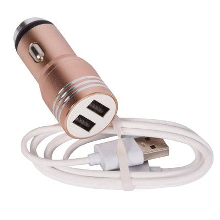 USB Autolader | Autolader | 2 Poorten | Roze | Laad Meerdere Apparaten Onderweg | Geschikt voor Apple iPad & iPhone en Meer!
