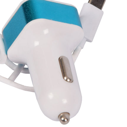 Opladers | Blauw | Auto Oplader | USB oplader | 2 Poorten | Model C08 | DC5.0V/2.0A Output – DC12-24V RX Input