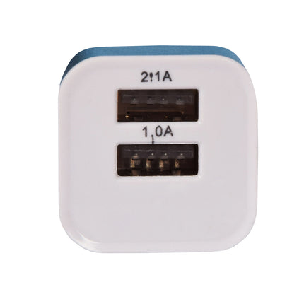 Opladers | Blauw | Auto Oplader | USB oplader | 2 Poorten | Model C08 | DC5.0V/2.0A Output – DC12-24V RX Input