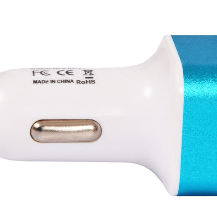 Opladers | Blauw | Auto Oplader | USB oplader | 2 Poorten | Model C08 | DC5.0V/2.0A Output – DC12-24V RX Input