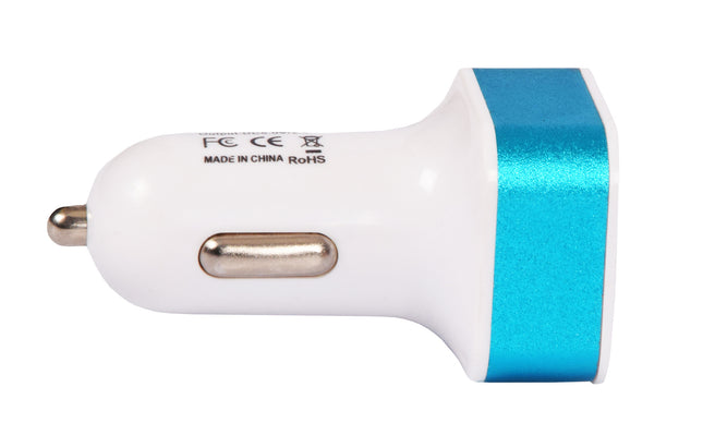 Opladers | Blauw | Auto Oplader | USB oplader | 2 Poorten | Model C08 | DC5.0V/2.0A Output – DC12-24V RX Input