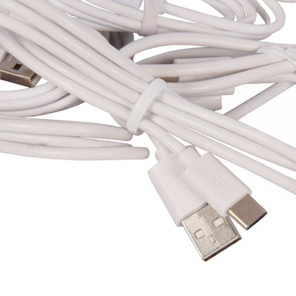 Oplader Kabel | USB-C naar USB-A | Snelle Data | USB C Kabel | En Oplaadsnoer voor Telefoons, Samsung Compatibel, Duurzaam TPE Materiaal | Eco-vriendelijke Keuze | Wit