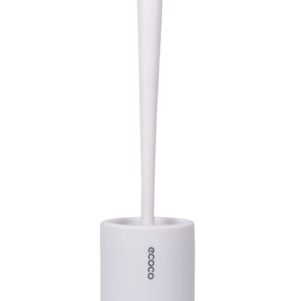 Witte WC Borstel Set Met Houder | Verticale Installatie | Kunststof WC Accessoires | 14x32x32 cm