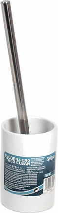 Keramiek Toiletborstel 37 Cm Keramiek/rvs Wit/zilver 2-delig