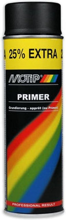 Motip verf 3 stuks spuitverf Primer zwart sneldrogend 500 mL voor metaal , hout, aluminium en steen - 25 % EXTRA  