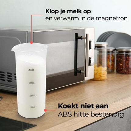Elektrische Melkopschuimer RVS - schuimer Handmatig- Melkschuimer - Anti aankoek Glas - Melkopschuimer - Draadloos Melk Opschuimer voor Cappuccino - Latte Macchiato-BPA Vrij- Roestvrijstaal - Geschikt voor alle soorten Melk - Opschuimen en Verwarmen
