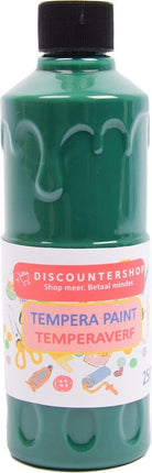 Tempera verf 250 ML - 6 stuks - Blauw - Geel - Groen - Rood - Wit - Zwart - Set van 6x Acrylverf / temperaverf - 6 kleuren - Fles 250 ml - Tempera / acryl verf - Hobby - knutselmateriaal - Schilderij maken - Verf op waterbasis - Hobby