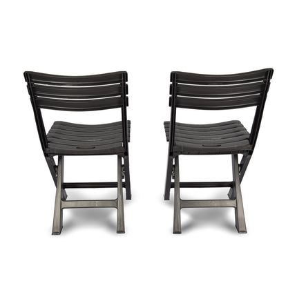 2x | Klapstoel | Opvouwbare stoel | Campingstoel | Tuinstoel | Zwart | Kunststof | Duurzaam | Comfortabel | Voor binnen en buiten | 44cm x 41cm x 78cm | Waterbestendig