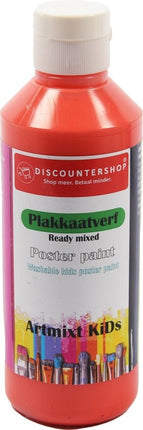 Plakkaat- plakkaatverf Discountershop - Plakkaat verf Basic waterbasis 6 stuks 250 ML - plakkaatverf uitwasbaar Plakkaatverf kinderen plakkaatverf op hout