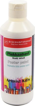 Plakkaat- plakkaatverf Discountershop - Plakkaat verf Basic waterbasis 6 stuks 250 ML - plakkaatverf uitwasbaar Plakkaatverf kinderen plakkaatverf op hout