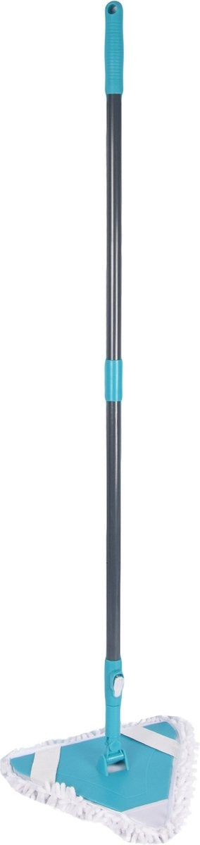 Hoogwaardige Microvezel Dweilset - Wit-Blauwe Vloerreiniger en Vloerwisser voor Hout, Laminaat, PVC, Tapijt en Tegels 150 lengte