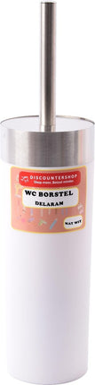 Toiletborstel Delaram mat wit / wc borstel rond 24cm