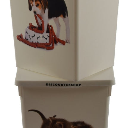 2 stuks Voedselcontainer Kattenbak en hondenbak-4liter - Kattencontainer - Katten- honden -Dierenvoederbox